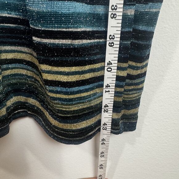 LANE BRYANT Metallic StripeMidi Dress Size 18/20 Plus V-Neck Tie Back 3/4 Sleeve - Picture 6 of 10